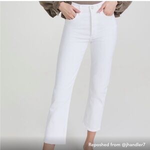 Agolde White Riley Cropped Straight-Leg Jeans